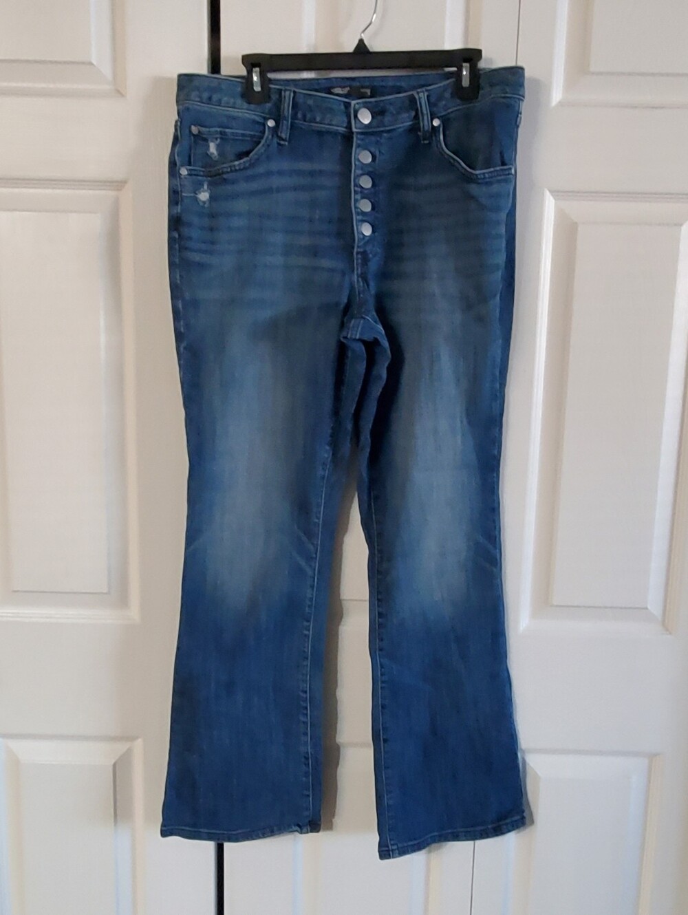 SIMPLY VERA VERAWANG BOOTCUT BUTTON FLY SZ 16. DENIM JEANS Distressed